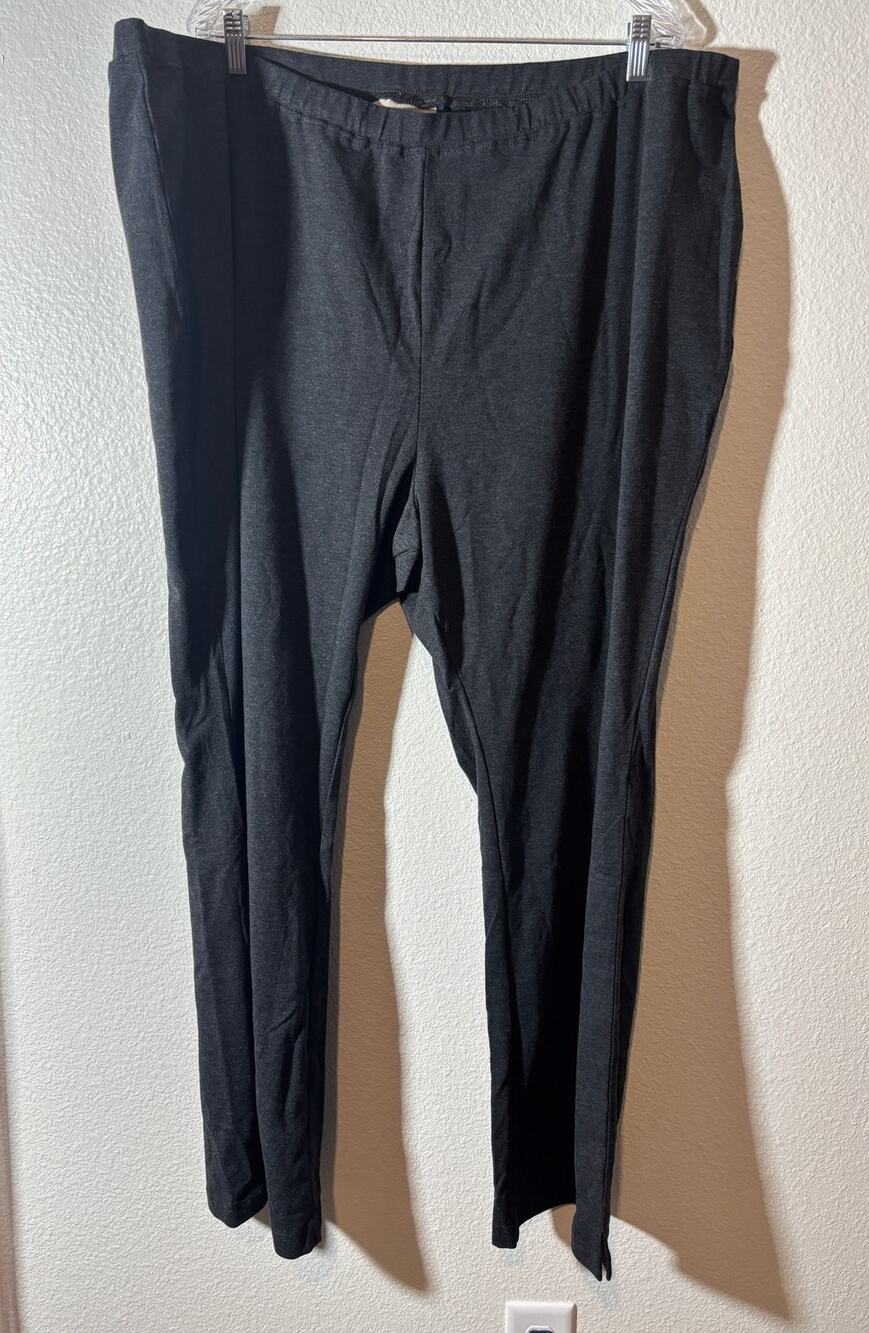 Woman Within Size 30/32 Stretchy Soft Pull-On Elastic Waist Leggings Dark Gray